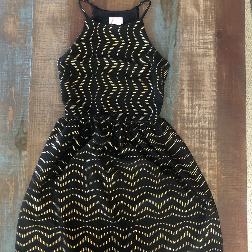 Black & Gold Cocktail Dress S like new!